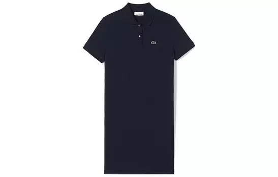 Платье с короткими рукавами женское темно-синее Lacoste