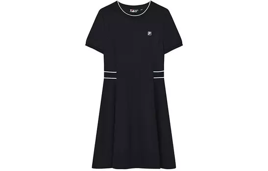 Платье с короткими рукавами женское темно-синее Fila