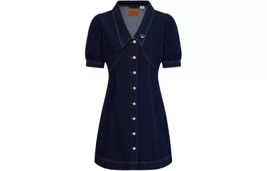 Платье с короткими рукавами женское темно-синее Levi’S