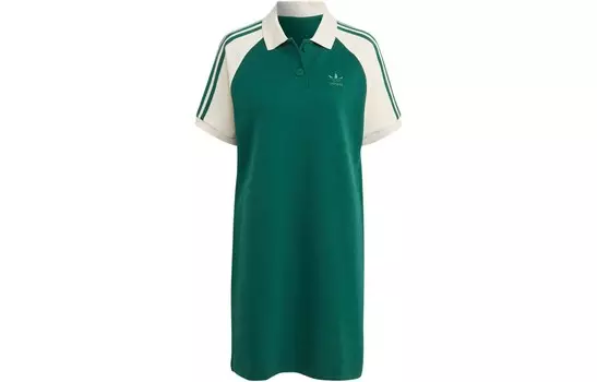 Платье с короткими рукавами женское темно-зеленое Adidas Originals