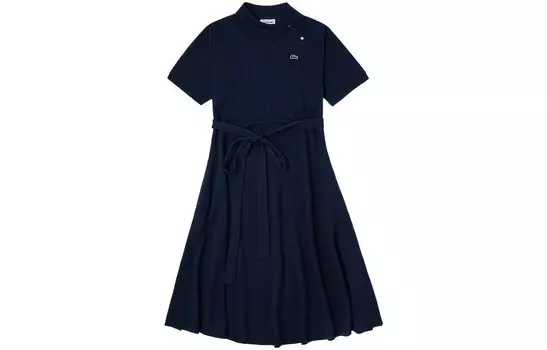 Платье с короткими рукавами женское темно-синее Lacoste
