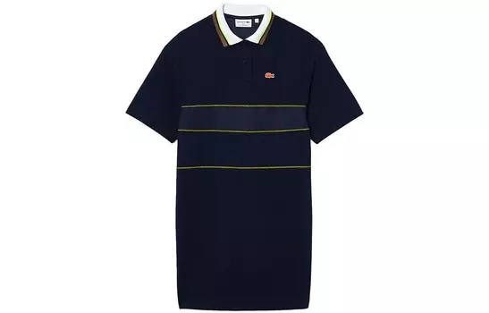 Платье с короткими рукавами женское темно-синее Lacoste