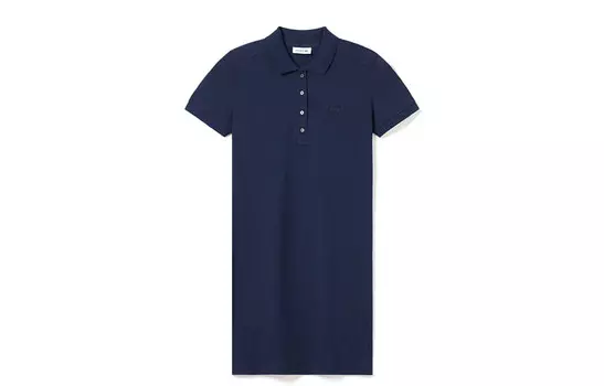 Платье с короткими рукавами женское темно-синее Lacoste