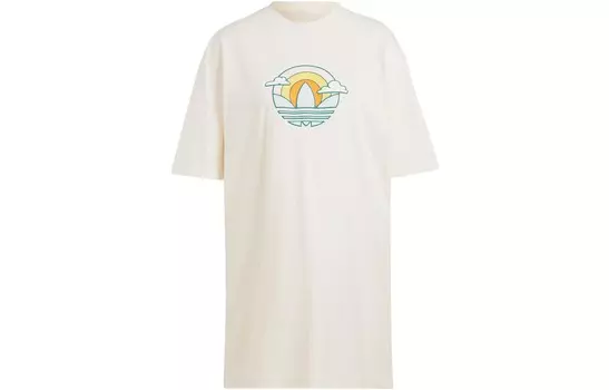 Платье с короткими рукавами женское Wonder White Adidas Originals