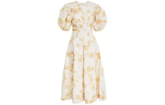 Платье с короткими рукавами, женское, загорелое Zimmermann, Tan