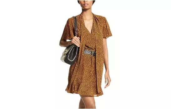 Платье с короткими рукавами женское желтое Michael Kors