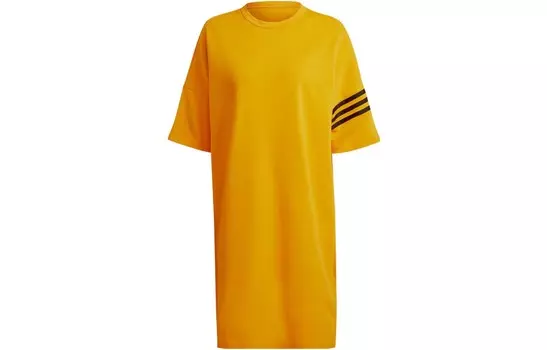 Платье с короткими рукавами женское желтое Adidas Originals