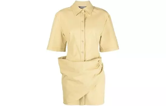 Платье с короткими рукавами женское желтое Jacquemus