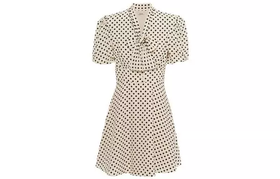 Платье с короткими рукавами женское желтое Miu Miu