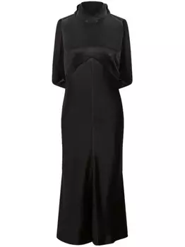 Платье с косым вырезом и открытой спиной Shanghai Tang, черный