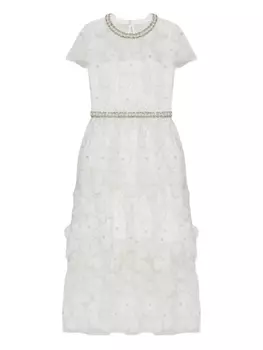 Платье с кристаллами «Автопортрет» Self-Portrait, белый