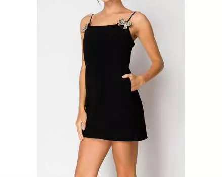 Платье с кристаллами черного цвета INA