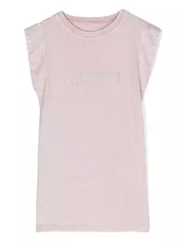 Платье с кристаллами и логотипом Zadig & Voltaire Kids, розовый