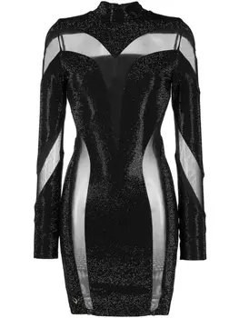Платье с кристаллами Philipp Plein, черный