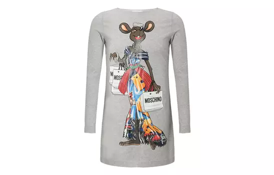 Платье с круглым вырезом для женщин MOSCHINO, серый