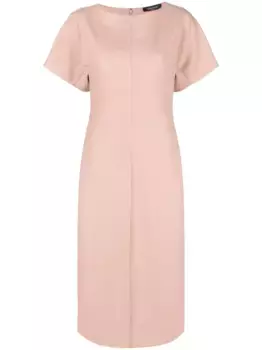 Платье с круглым вырезом и короткими рукавами Fabiana Filippi, нейтральный