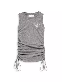 Платье с круглым вырезом и рюшами для маленьких девочек Sol Angeles