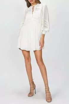 Платье с кружевной отделкой белого цвета The Kooples