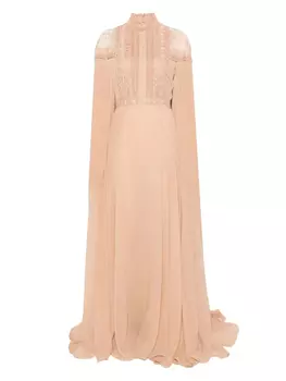 Платье с кружевной отделкой Elie Saab, розовый