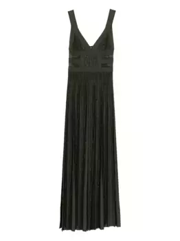 Платье с кружевными вставками Elie Saab, зеленый