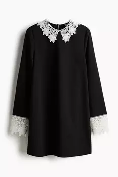 Платье с кружевом H&M, черный