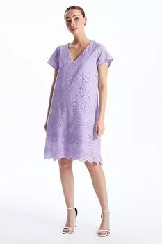 Платье с кружевом и вышивкой Lc Waikiki, фиолетовый