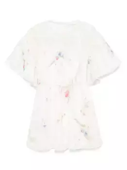 Платье с кружевом ZIMMERMANN, белый