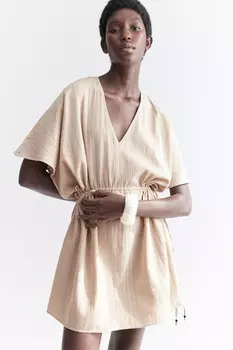 Платье с кулиской H&M, бежевый