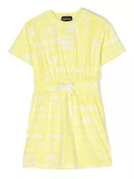 Платье с кулиской и логотипом Emporio Armani Kids, желтый