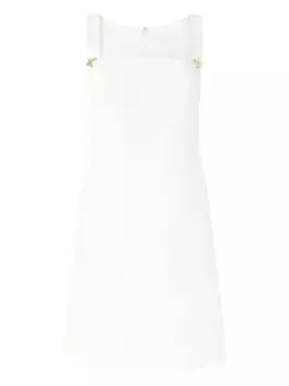Платье с квадратным вырезом и стразами Genny, белый