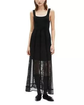 Платье с квадратным вырезом The Kooples, черный