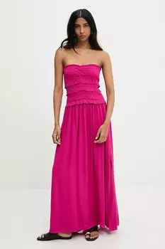 Платье с льняной тканью Answear.Lab, розовый