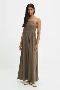 Платье с льняной тканью Answear.Lab, зеленый