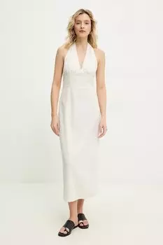 Платье с льняной тканью Answear.Lab, бежевый