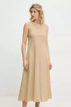 Платье с льняной тканью Answear.Lab, бежевый
