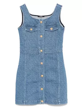 Платье с логотипом Balmain Kids, синий