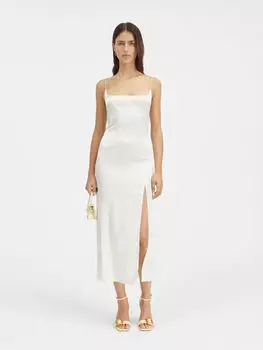 Платье с логотипом Charm JACQUEMUS The Notte dress, белый