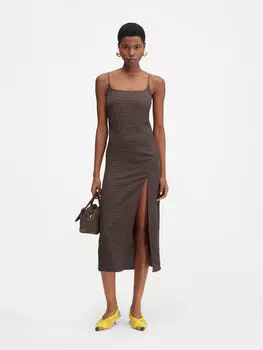 Платье с логотипом Charm JACQUEMUS The Notte dress, цвет Croco Brown