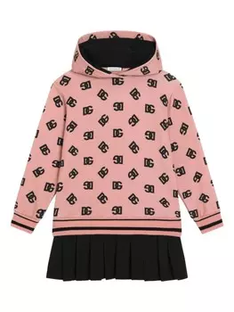 Платье с логотипом Dolce & Gabbana Kids, розовый
