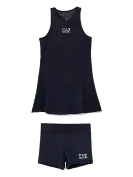 Платье с логотипом Ea7 Emporio Armani, синий