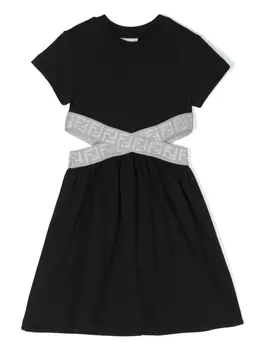 Платье с логотипом FF Fendi Kids, черный