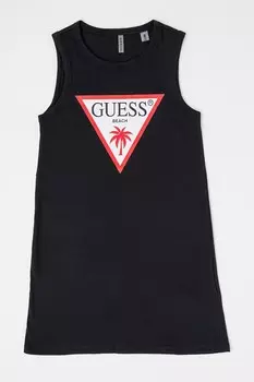 Платье с логотипом Guess, черный