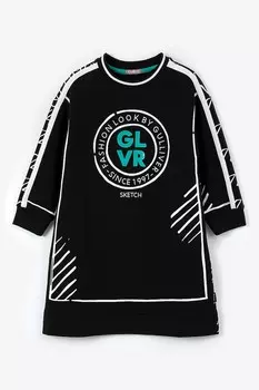 Платье с логотипом Gulliver, черный