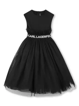 Платье с логотипом Karl Lagerfeld Kids, черный
