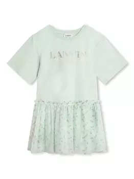 Платье с логотипом Lanvin Enfant, зеленый