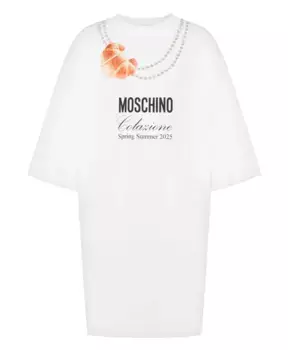 Платье с логотипом Moschino, белый