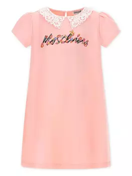 Платье с логотипом Moschino Kids, розовый