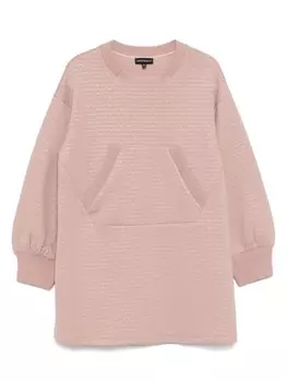 Платье с логотипом по всей поверхности Emporio Armani Kids, розовый