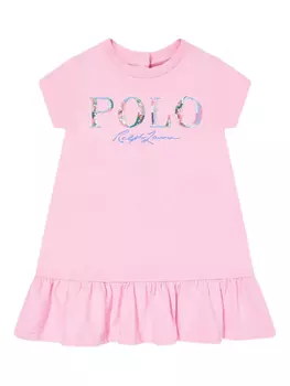 Платье с логотипом POLO RALPH LAUREN KIDS, розовый