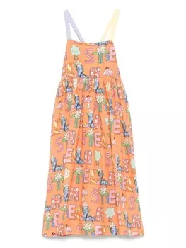 Платье с логотипом Stella McCartney Kids, оранжевый